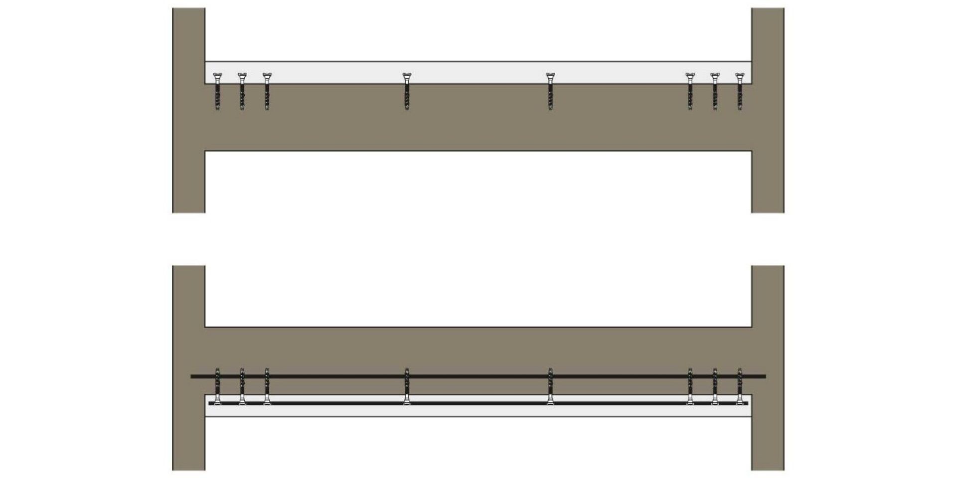Post installed rebar concrete overlay Hilti design solution