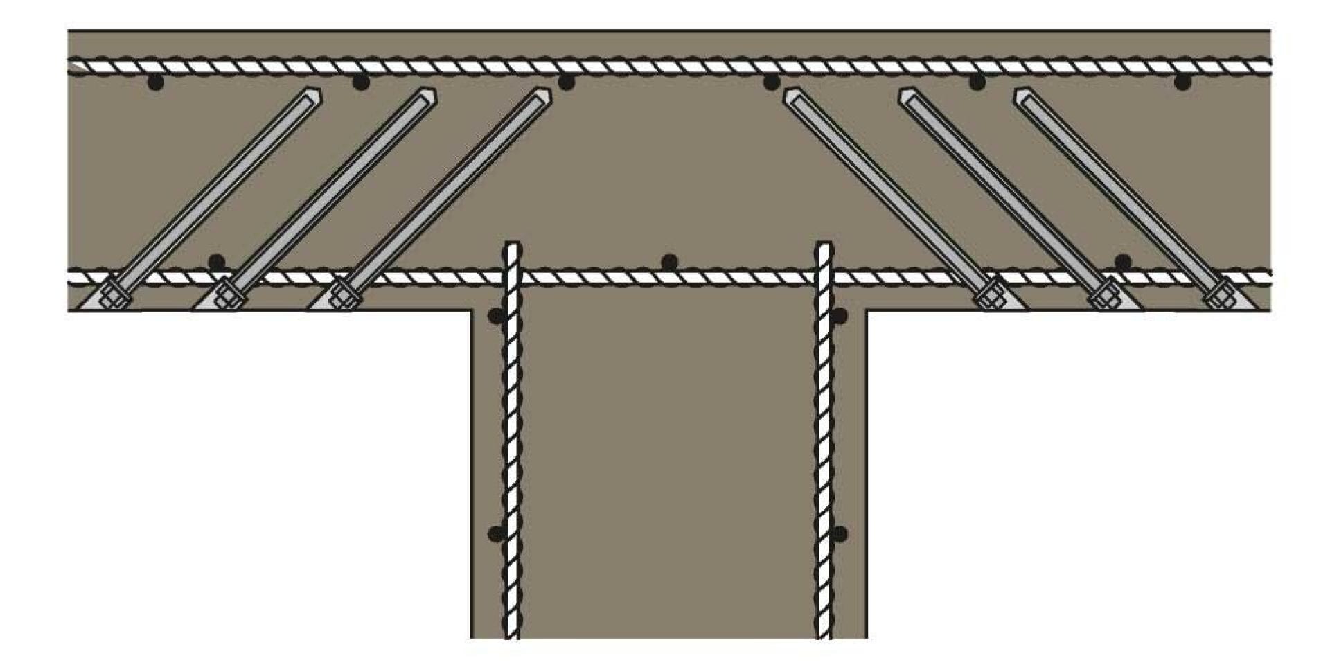 Post installed rebar shear reinforcement Hilti design solution