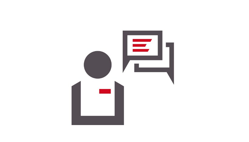 Ilustração de um consultor que responde às perguntas