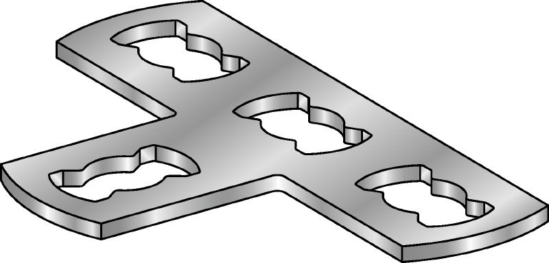 MQV-T-F Conector de placas plano galvanizado a quente (HDG) utilizado para unir calhas em ângulos retos