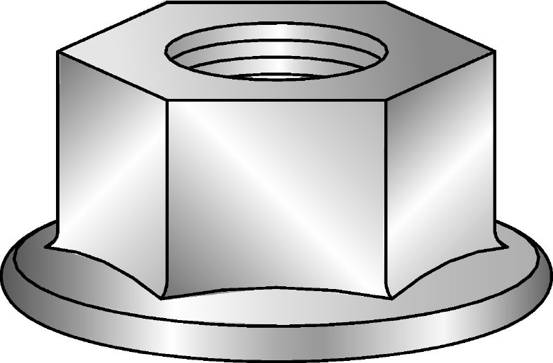 Porca sextavada galvanizada com aba Porca hexagonal com flange galvanizada equivalente à DIN 6923 8