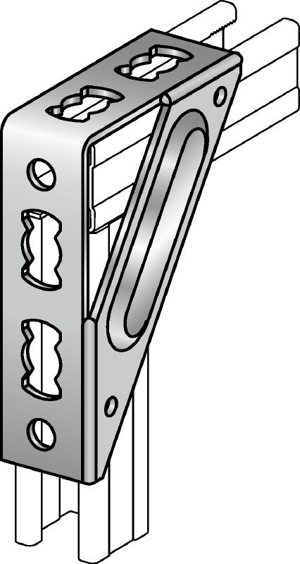 Ângulo universal MQW-S Ângulo de canto de 90 graus galvanizado para ligação de várias calhas de instalação MQ em aplicações de cargas médias/elevadas