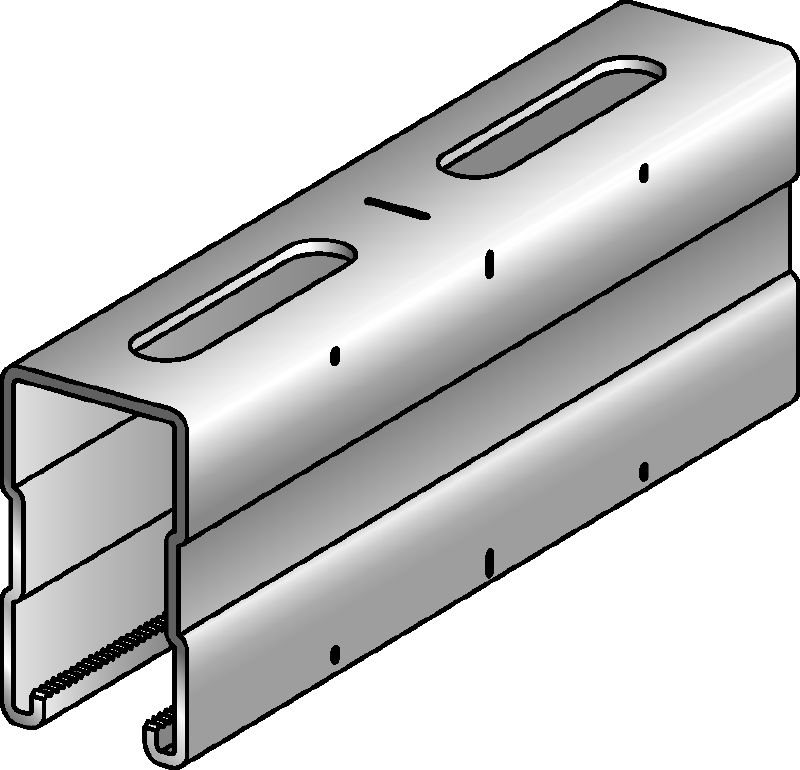 Calha MQ-72-F Calha de escora MQ alta galvanizada a quente (HDG) de 72 mm para aplicações de média/elevada exigência