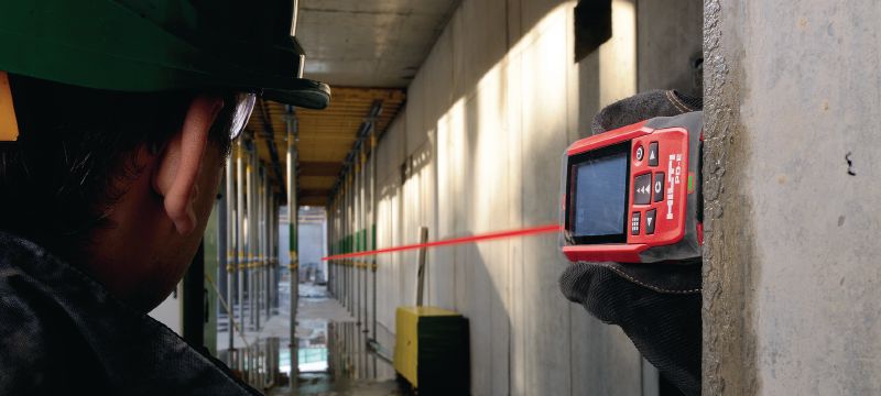 Medidor a laser PD-E Medidor a laser de exteriores com visor de seleção integrado para medições até 200 m Aplicações 1