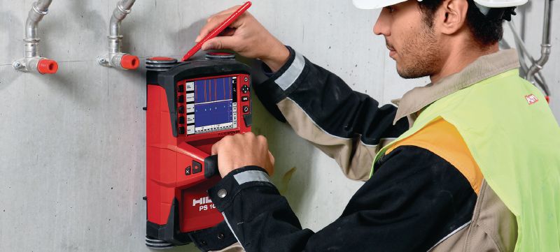 Sonda de betão PS 1000 X-Scan Leitor eficiente do betão para análise estrutural e para localização de objetos embutidos em múltiplas camadas Aplicações 1