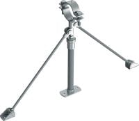 MFP-UL2-I Ponto fixo universal ligeiro Ponto fixo galvanizado, contraventado bilateralmente, com isolamento acústico para aplicações de cargas ligeiras até 4 kN