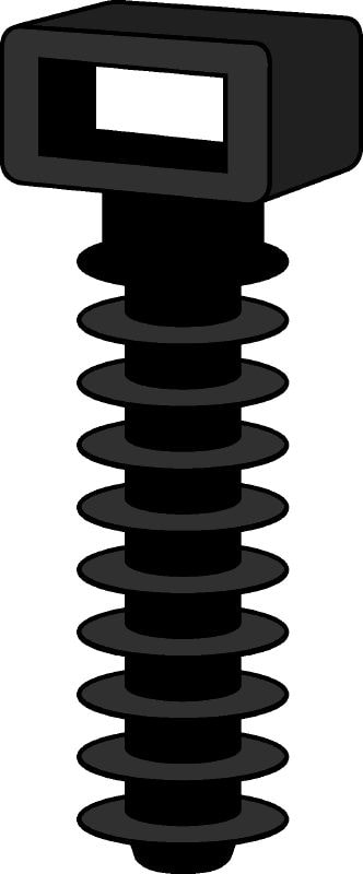 Ancoragem para abraçadeira poliamida ECT Ancoragem para abraçadeira de poliamida (rebaixada) para fixar cabos de pouco diâmetro
