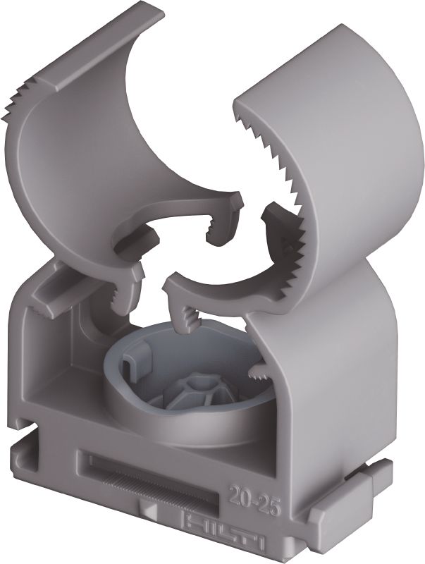 X-FC MX Multi clip Grampo para fixação de calhas ajustável otimizado para pregos em pente e compatível com uma grande variedade de métodos de fixação, materiais base e diâmetros de calha (PVC)