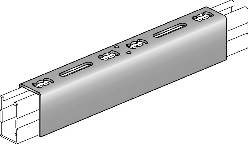 MQV Conector de calhas galvanizado utilizado como extensor longitudinal para calhas de escora MQ