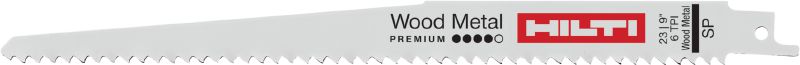 Corte de qualidade em madeira que contém metal Lâmina de qualidade para serra de sabre, para demolições de madeira embutida em metal. Forte no metal e rápida a cortar madeira