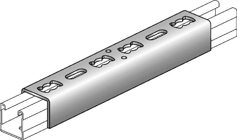 Ligador de calha MQV Conector de calhas galvanizado utilizado como extensor longitudinal para calhas de instalação MQ