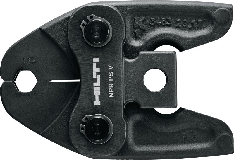 Mandíbula de prensagem de tubos NPR PS V Mandíbulas de prensagem para sistemas de tubagens de perfil V até 54 mm. Compatível com as prensadoras de tubos NPR 32-A.