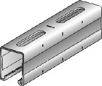 Calha MQ-52-R Calha de instalação em aço inoxidável (A4) MQ com 52 mm para aplicações cargas médias/elevadas