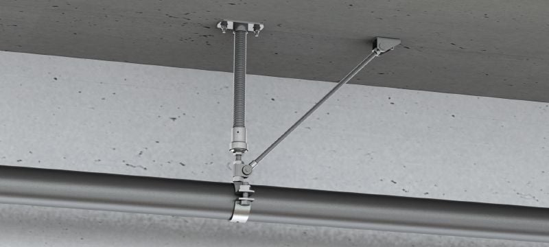 Ponto fixo universal ligeiro MFP-UL-I (isolamento acústico) Ponto fixo universal galvanizado, apertado num dos lados, com isolamento acústico para aplicações ligeiras até 4 kN Aplicações 1