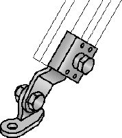 Ligador longitudinal sísmico MQS-SP-L Ligador de calhas galvanizado e pré-montado com homologação FM para contraventamentos sísmicos longitudinais dos tubos de sprinklers fixos antifogo