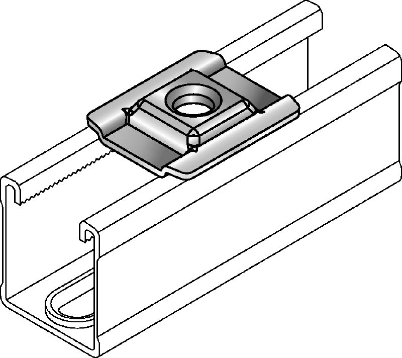 Anilha para calha MM-CW Anilha para calha que serve para várias aplicações em combinação com o sistema MM