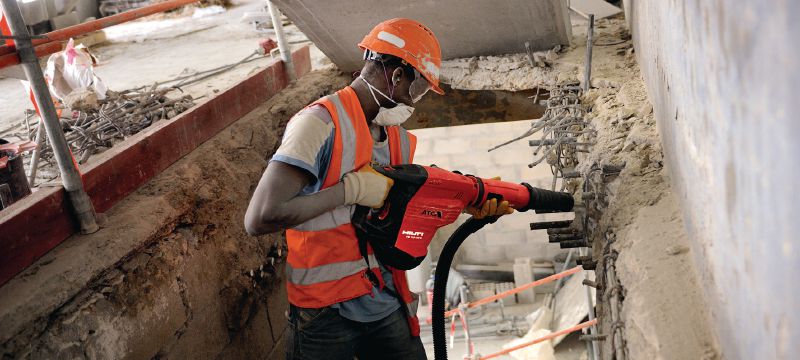 Sistema de aspiração TE DRS-Y Sistema de aspiração para perfuração e cinzelamento de betão com martelos perfuradores Hilti SDS Max (TE-Y) Aplicações 1