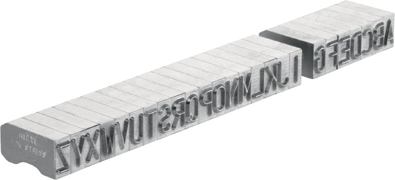 Punções marcadores de aço X-MC LS 8/10 Ponta redonda, letras largas e caractéres numéricos para marcações de identificação de estampagem em metal