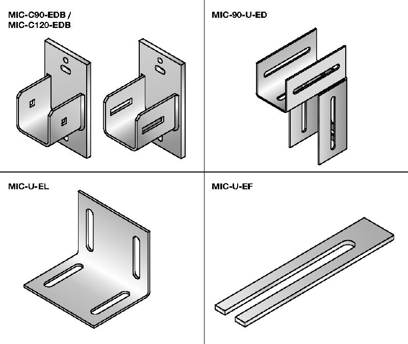 Ligador MIC Ligadores galvanizados a quente (HDG) para instalação flexível de vigas de divisão horizontal em poços de elevador