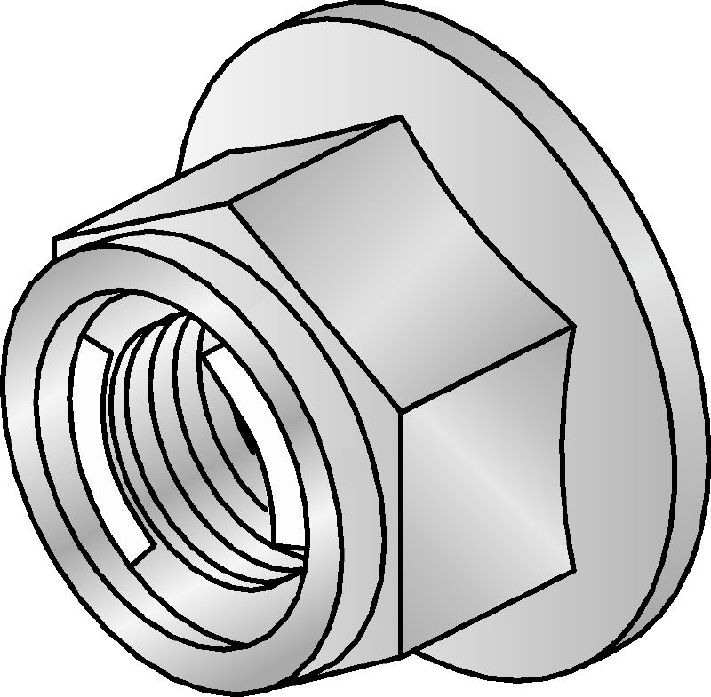 Porca sextavada M12-F-SL-WS 3/4 Porca sextavada galvanizada a quente (HDG) com mecanismo de autobloqueio usada com todos os ligadores MI