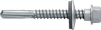 Parafusos autoperfurantes para metal S-MD 55 S Parafuso autoperfurante (aço inoxidável A2) com anilha de 16 mm para fixações entre metais espessos (até 15 mm)