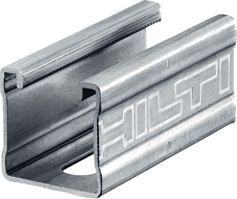 Calha MQ-41-RA2 Calha de instalação em aço inoxidável (A4) com 41 mm para aplicações de cargas médias