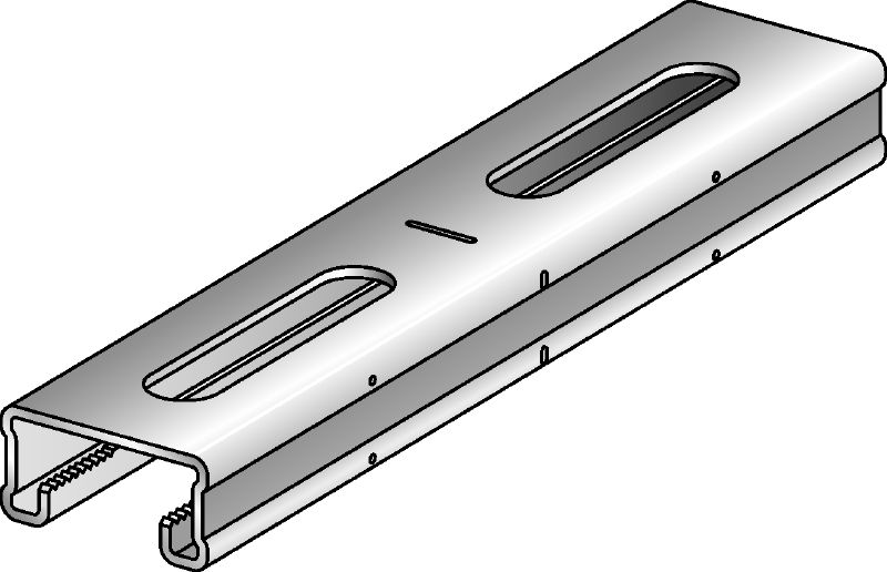 Calha MQ-21-RA2 Calha de instalação em aço inoxidável (A2) com 21 mm para aplicações de cargas ligeiras