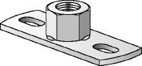 MGL 2-R Placa base para cargas leves em aço inoxidável (A4), para apertar varões roscados métricos com dois pontos de ancoragem