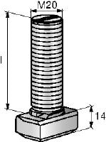 Parafuso em T recortado HBC-C-N Parafusos em T de encaixe para tensões elásticas e cargas de cisalhamento perpendiculares e paralelas (cargas 3D)