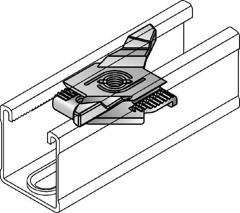 MM-WN Porca de asas galvanizada para unir componentes do sistema de suporte modular a calhas de instalação MM