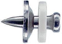 Pregos de aço inoxidável X-CR S12 com anilha Prego individual para usar com ferramentas de fixação a pólvora em aço em ambientes corrosivos