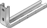 MQK-21-L Braço de calha galvanizado para calha de instalação MQ de 21 mm de altura para aplicações interiores de cargas médias