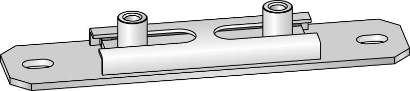 Conector deslizante (duplo) transversal MSG-UK Conector deslizante transversal galvanizado premium para aplicações de aquecimento e refrigeração para cargas ligeiras