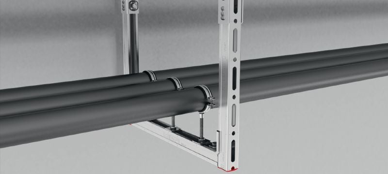 Calha MQ-41 Calha de instalação galvanizada MQ com 41mm de altura para aplicações de cargas médias Aplicações 1