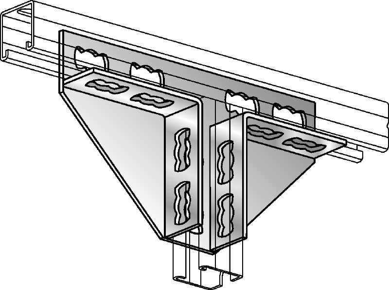MV 3/2 D-X Conector de calhas flexível galvanizado para estruturas bidimensionais