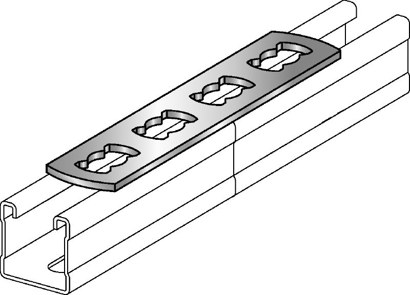 Ligador de calha MQV-F Conector de calhas plano galvanizado a quente utilizado como extensor longitudinal para calhas de escora MQ