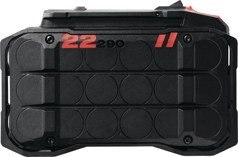 B 22-290 Bateria Nuron Bateria de iões de lítio, 22 V e com a capacidade mais elevada fabricada para maximizar o tempo de utilização das ferramentas Nuron para serviços pesados