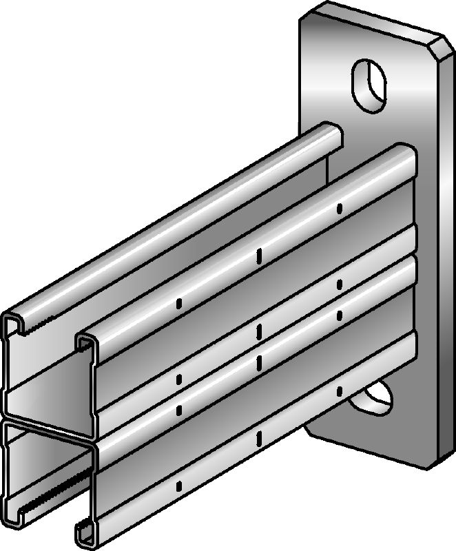 Braço de calha duplo MQK-41 D Braço de calha duplo galvanizado aplicações para cargas médias