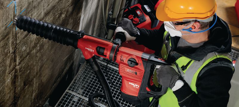 Sistema de aspiração TE DRS-Y Sistema de aspiração para perfuração e cinzelamento de betão com martelos perfuradores Hilti SDS Max (TE-Y) Aplicações 1