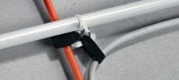 Suporte para fixação de cabos X-UCT MX Suporte plástico universal de abraçadeiras de cabos/condutas para usar com as pistolas de pregos BX e GX Aplicações 4