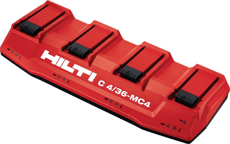 Multicarregador C4/36-MC4 Carregador multitensões com múltiplos pontos carga para todas as baterias Hilti de iões de lítio