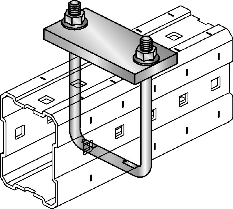 Acessórios para abraçadeira de tubos MIC-SPH Acessório galvanizado a quente (GAQ) fixado a vigas MI para suportar tubos suspensos
