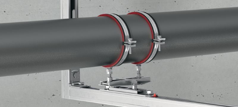 Conector deslizante (duplo) transversal MSG-UK Conector deslizante transversal galvanizado premium para aplicações de aquecimento e refrigeração para cargas ligeiras Aplicações 1