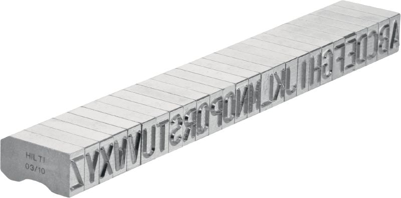 Punções marcadores de aço X-MC S 8/10 Ponta afiada, letras largas e caractéres numéricos para marcações de identificação de estampagem em metal