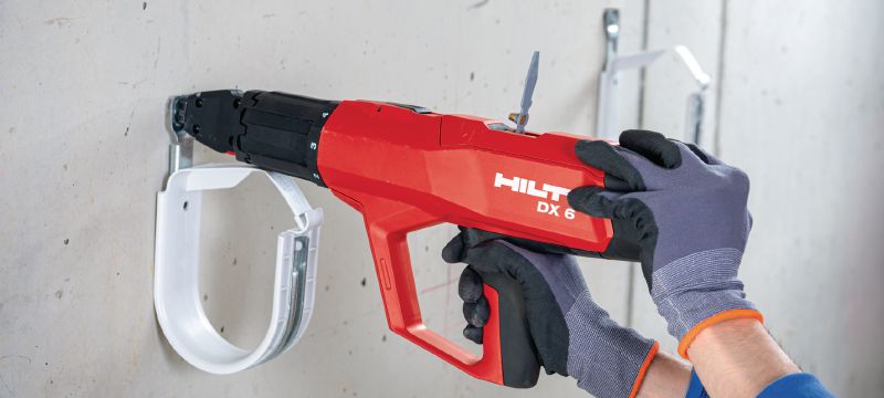 Kit da ferramenta de fixação a pólvora DX 6 Ferramenta de fixação a pólvora totalmente automática – kit de fixações para paredes e cofragens Aplicações 1
