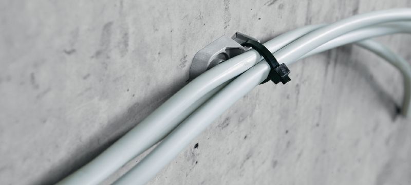 Suporte para fixação de cabos X-ECT MX Suporte de abraçadeiras de plástico para cabos/condutas para utilizar com pregos em pente Aplicações 1