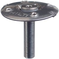 Disco para fixação de gradil X-FCM-F (revestido a zinco) Disco fixador de gradil com revestimento em zinco para fixar estrados de grelhas estreitas com cavilhas roscadas em ambientes levemente corrosivos