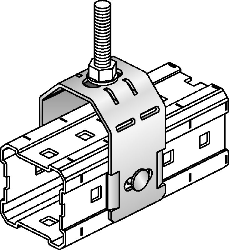 Anilha plana DIN 125 M10 HDG Ligador galvanizado a quente (HDG) para fixação de varões roscados M12 (1/2) and M20 (3/4) a vigas MI Aplicações 1