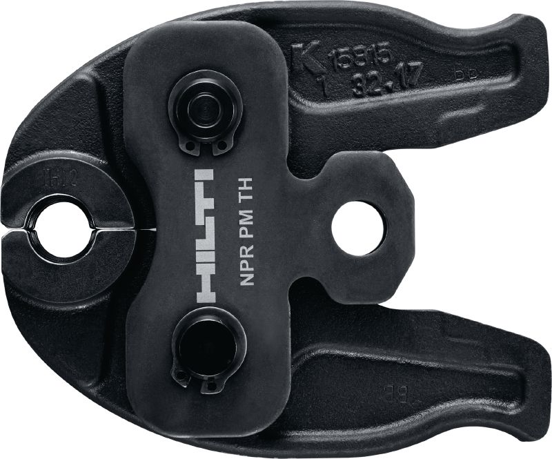 Mandíbula de prensagem de tubos NPR PM TH Mandíbulas de prensagem para sistemas de tubagens de perfil TH até 40 mm. Compatíveis com a prensadora de tubos Hilti NPR 19-A