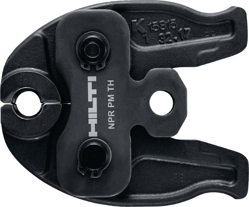 Mandíbula de prensagem de tubos NPR PM TH Mandíbulas de prensagem para sistemas de tubagens de perfil TH até 40 mm. Compatíveis com a prensadora de tubos Hilti NPR 19-A